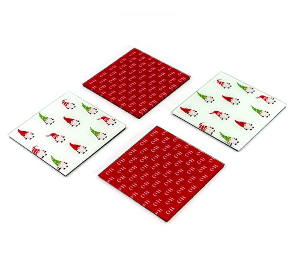 Juego Portavasos Navideño HOHOHO 4 Piezas Surtidos 10x10x2.2Cm SANTINI (180-3100016) - Imagen 2