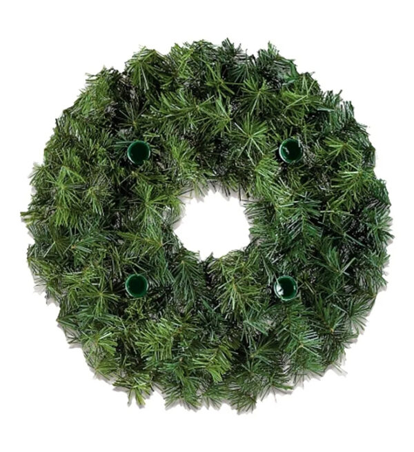 Corona Adviento 30Cm Verde Con Portavelas 120 Ramas CELINA (14P)(001-2280)