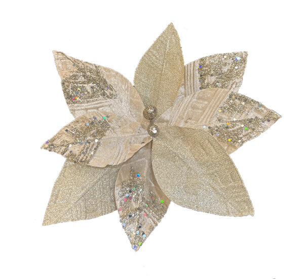 Flor Navideña Poinsettia 30Cm Champagne MIRO (0202632)