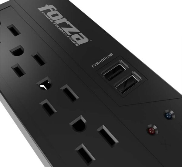 Regulador Voltaje 1000VA / 500W / 4 Tomas / 2 Usb FORZA (FVR-1011USB) UR200FOR11 - Imagen 5