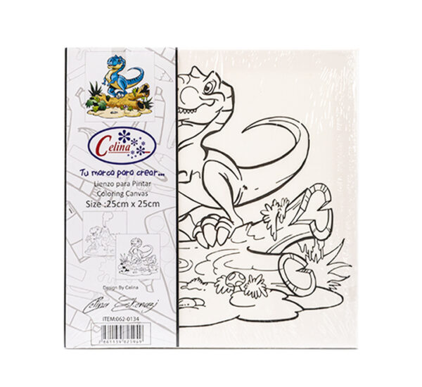 Lienzo Pre-Impreso Dinosaurio 25x25Cm CELINA (062-0134)
