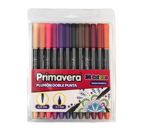 Marcadores Doble Punta PRIMAVERA (x24 Colores) (PM.MR.333)