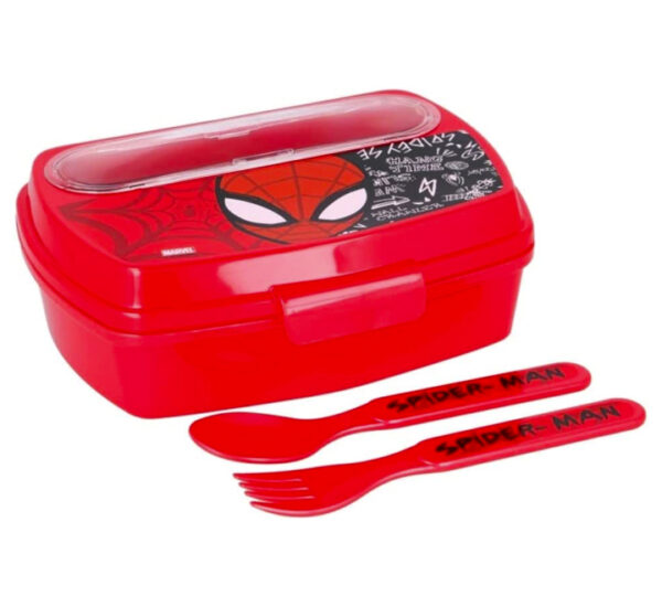 Lonchera Spiderman Con Cubiertos (51309) (933724)