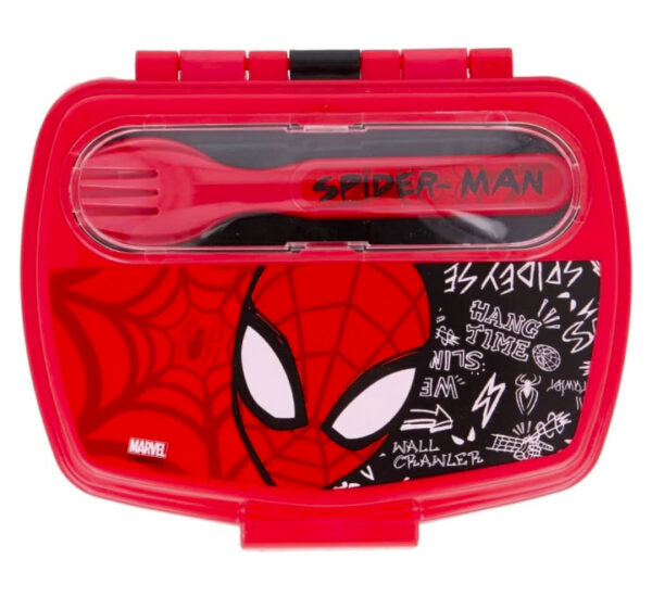 Lonchera Spiderman Con Cubiertos (51309) (933724) - Imagen 2