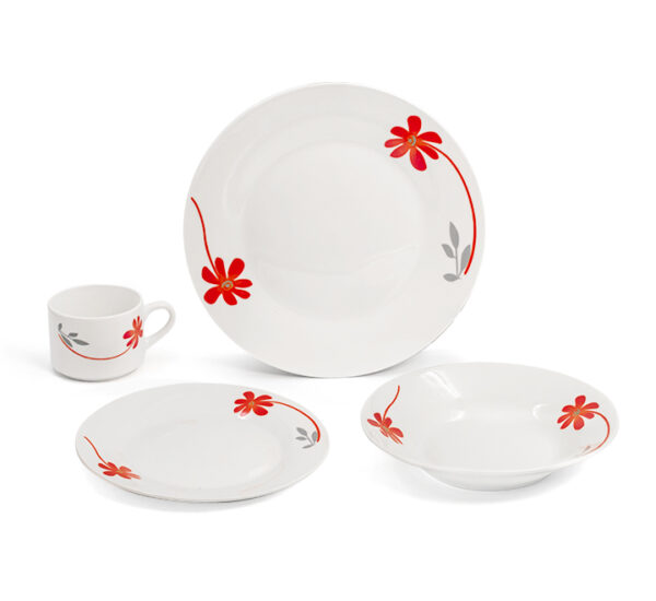 Vajilla 20 Piezas Red Flor GH25820/FLR BIG HOME (CO-3192)