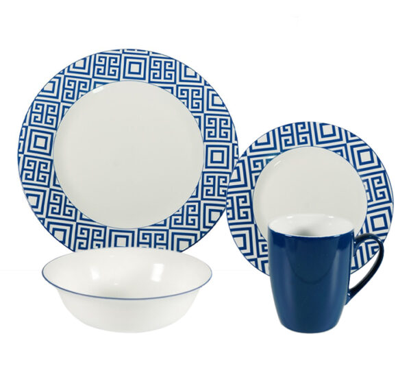 Vajilla 16 Piezas Geometrics Azul MIKADO (W-16E2-6)