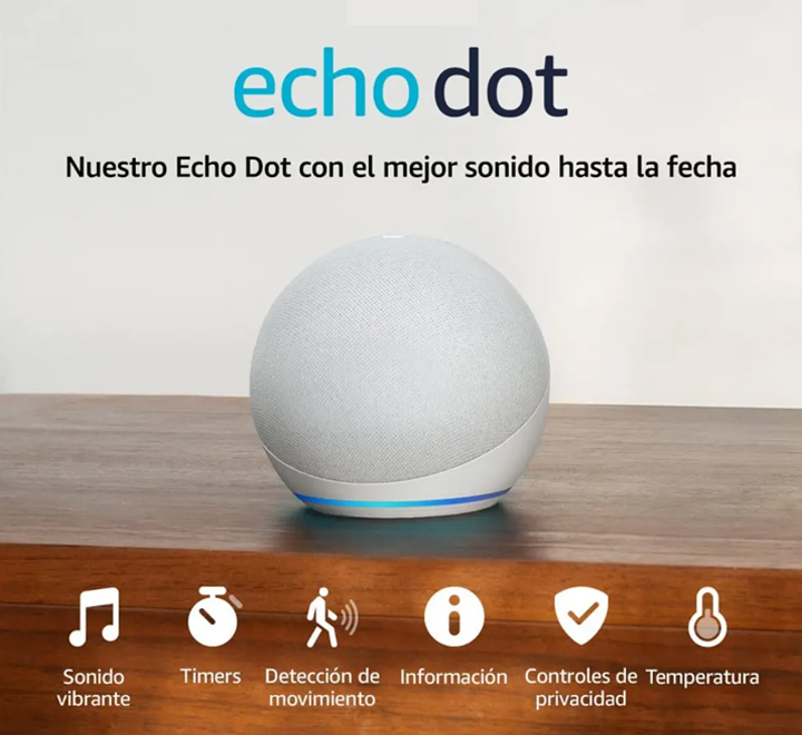 Parlante Asistente Alexa Echo Dot 5ta Generación Con Reloj  Colo – Mi  tienda