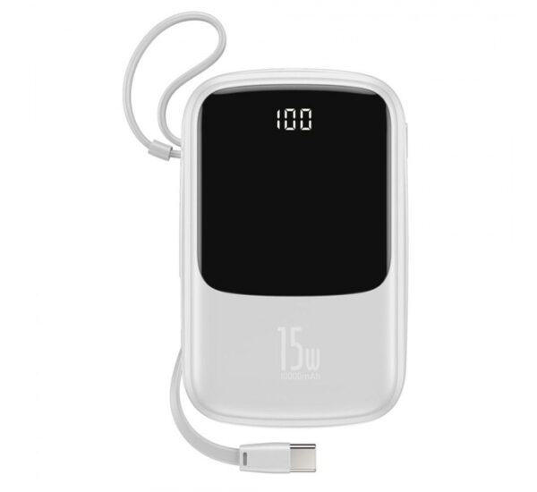 PowerBank 10,000mAh 3A 15W PD Blanco PPQD-A02 BASEUS (6953156214675)