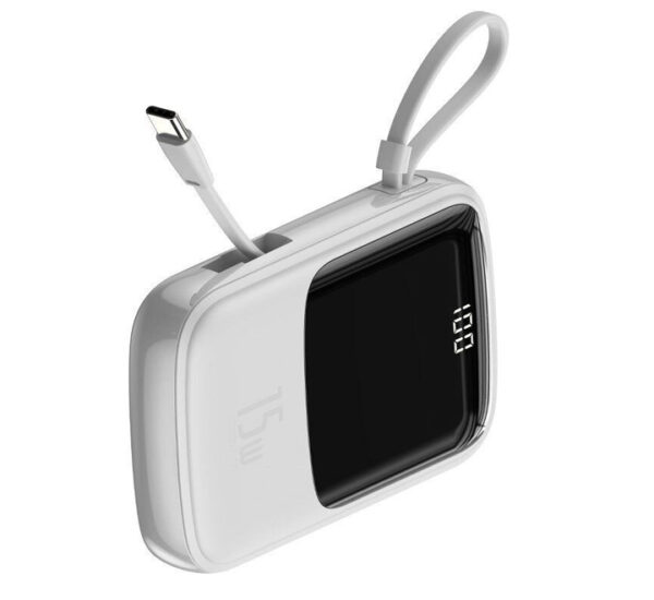 PowerBank 10,000mAh 3A 15W PD Blanco PPQD-A02 BASEUS (6953156214675) - Imagen 3