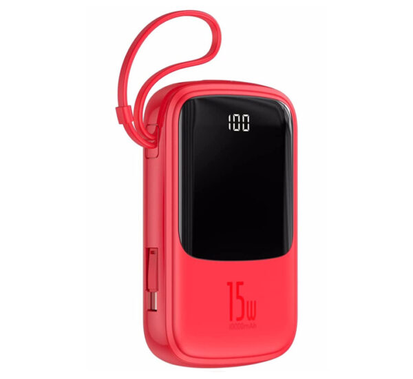 PowerBank 10,000mAh 3A 15W PD Rojo PPQD-A09 BASEUS (6953156214682) - Imagen 2