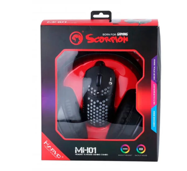 Kit Audífonos + Mouse Gamer (2 Piezas) Honeycomb MH01 MARVO (6932391911983) - Imagen 2