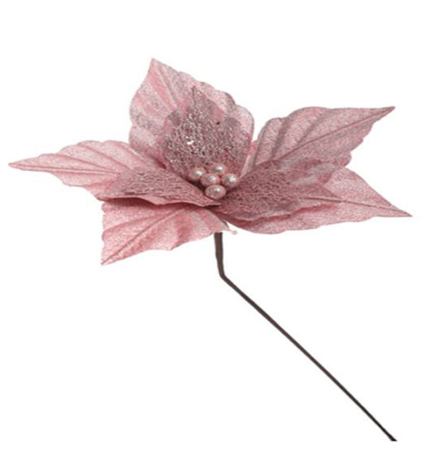 Flor Navideña Poinsetia 35Cm RoseGold MIRO(249682)(24058)