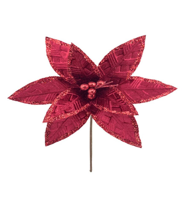 Flor Navideña Poinsetia 32Cm Roja MIRO(247534)(24080)