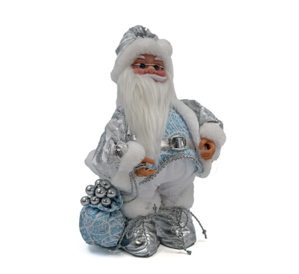 Santa Decorativo Parado 35.5cm Plateado Con Movimiento Musical MARANELO (SZ2312-139)