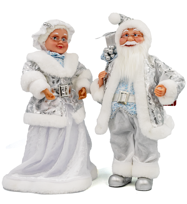 Juego de 2 Piezas Papá y Mamá Noel 46cm Plateado MARANELO (SZ2312-145)