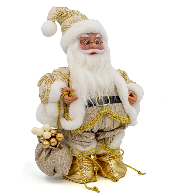 Santa Decorativo 35.5cm Dorado Con Movimiento Musical MARANELO (SZ2312-61)