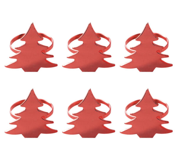 Set Aros 6 Piezas para Servilletas Arboles Rojos SANTINI (180-3300551)