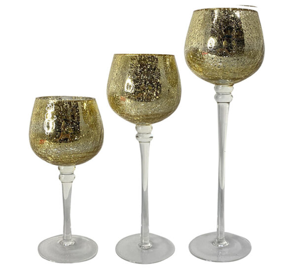 Juego Portavelas 3 Piezas Copas Doradas SANTINI (200-5800431)