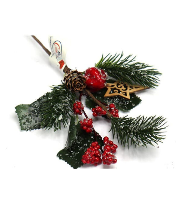 Pick Navideño 22Cm Estrella/Bayas CELINA (ZYSM310-3)(066-0101)