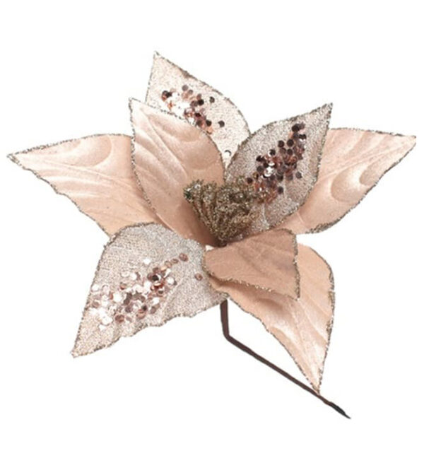Flor Navideña Poinsetia 25Cm Champagne MIRO(202458)(24045)