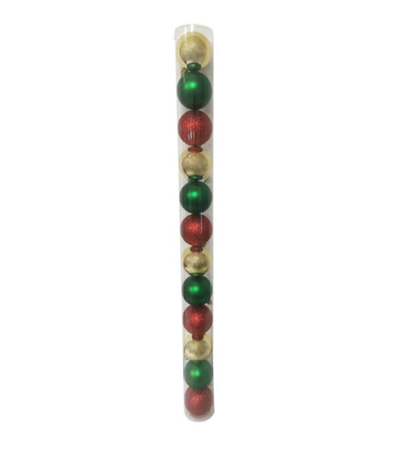 Bolas Navideñas 8Cm 12 Piezas Rojo/Verde/Dorado (Brillante, Mate) (831-XB022-22D)