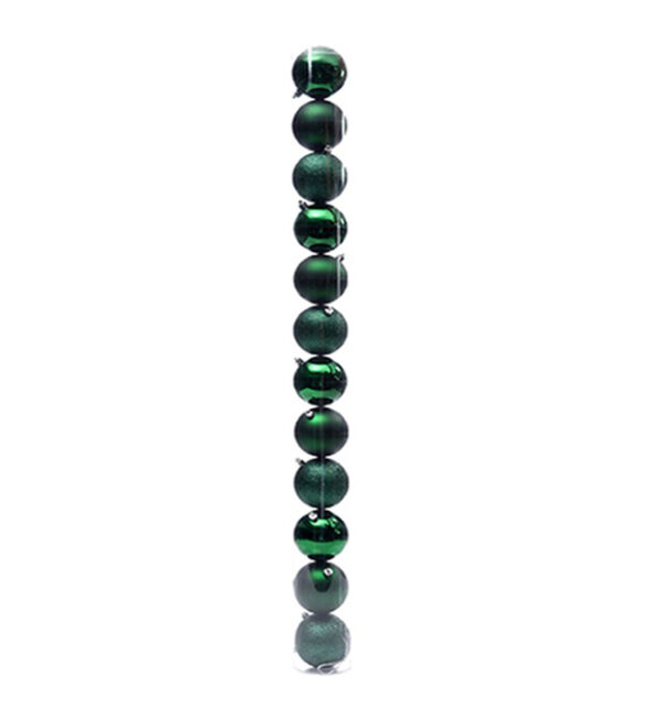 Bolas Navideñas 8Cm 12 Piezas Verde (Brillante,Mate,Escarchado) MIRO (831-XB022DG)