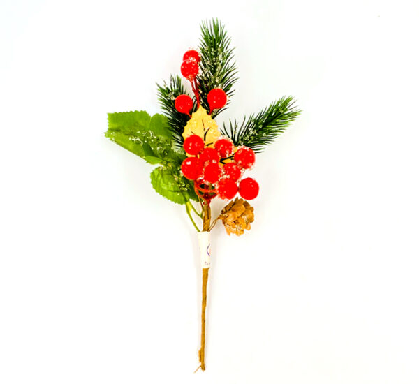 Pick navidad 24cm Hoja con Bayas rojas CELINA