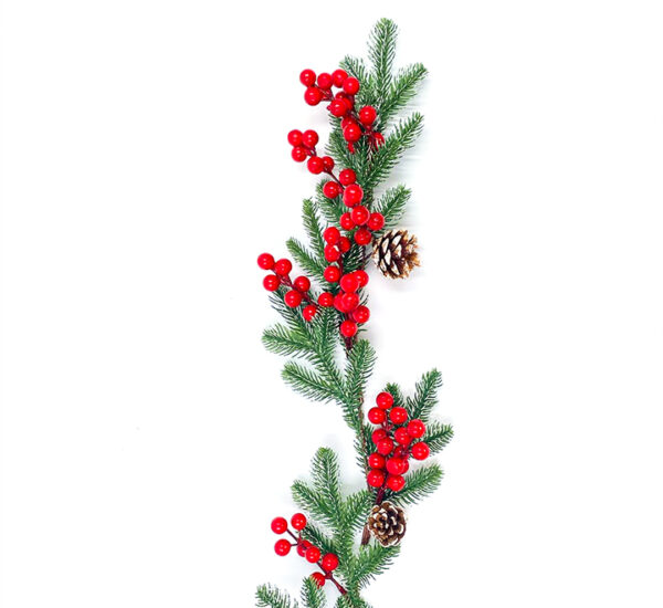 Guirnalda bayas de navidad 170cm rojo ICT