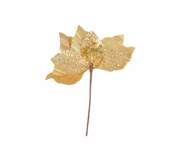 Flor navidad decorativo 22cm Dorado STN