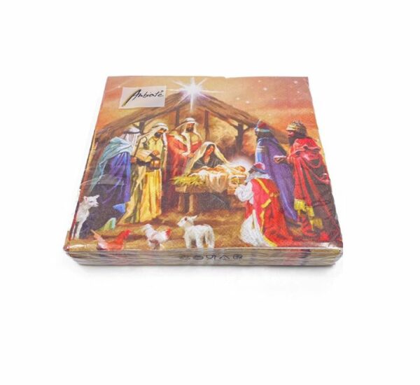 SET 20PZ Servilleta de Nacimiento Navideño 33X33CM