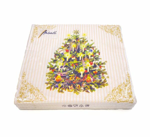 SET 20PZ Servilletas Arbol XMAS Cream (33x33CM) AMBIENTE