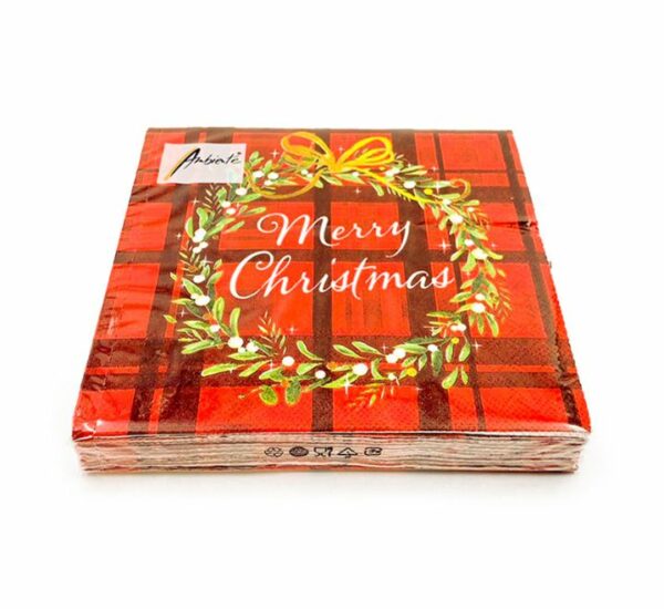 SET 20PZ Servilleta Corona Navideña (33X33CM) AMB
