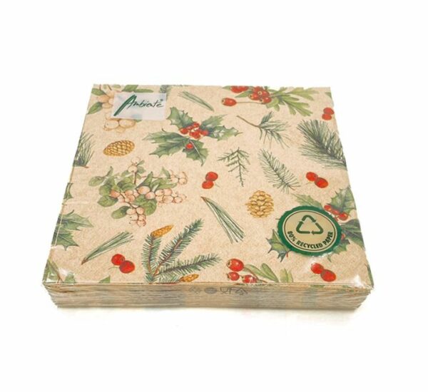 SET 20PZ Servilletas Bayas/Piñas (33x33CM) AMBIENTE