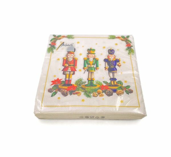 SET 20PZ Servilleta cascanueces navideño 33X33CM AMB