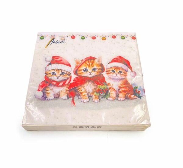 SET 20PZ Servilleta gatitos navideños (33x33CM) AMBIENTE