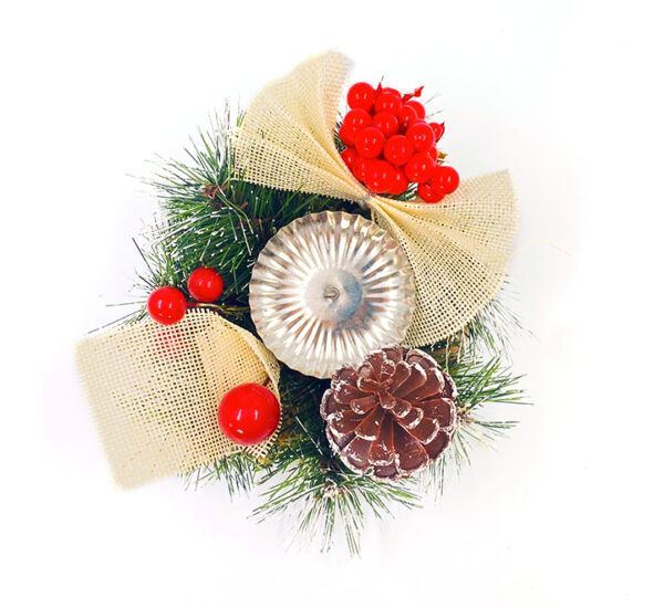 Portavela navidad16cm Pino Lazo HL