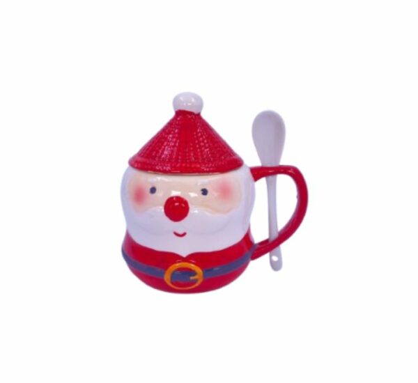 Jarro ceramica Navideña 10OZ SANTA con Cuchara