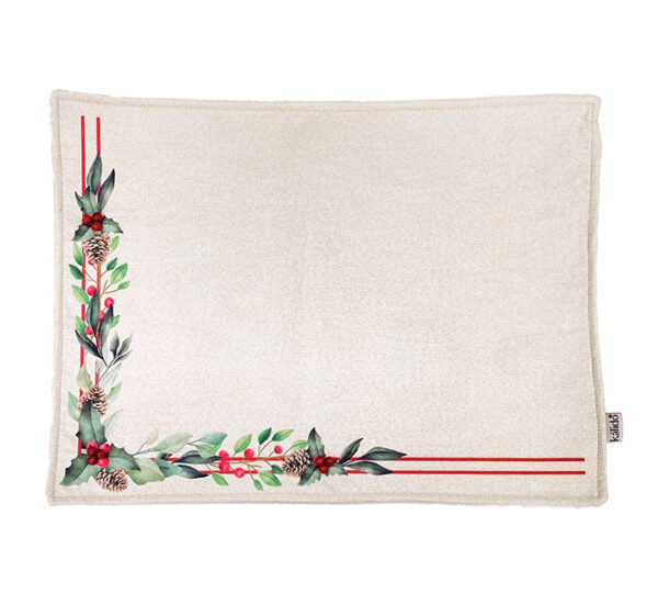 Individual navideño 34X48cm Crudo Leaves KAL