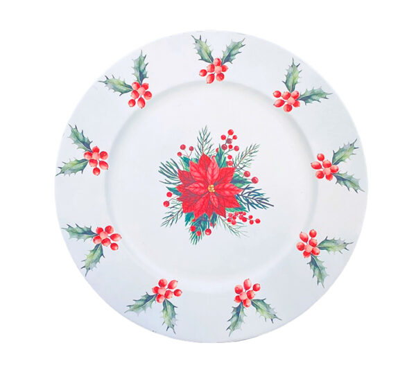 Plato Base Navideño Plástico33X1.5cm (MIA11611)*