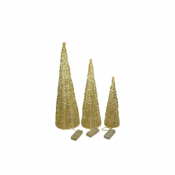 Juego de 3 piezas Decorativa (40-50-60CM) Dorado con luz STN