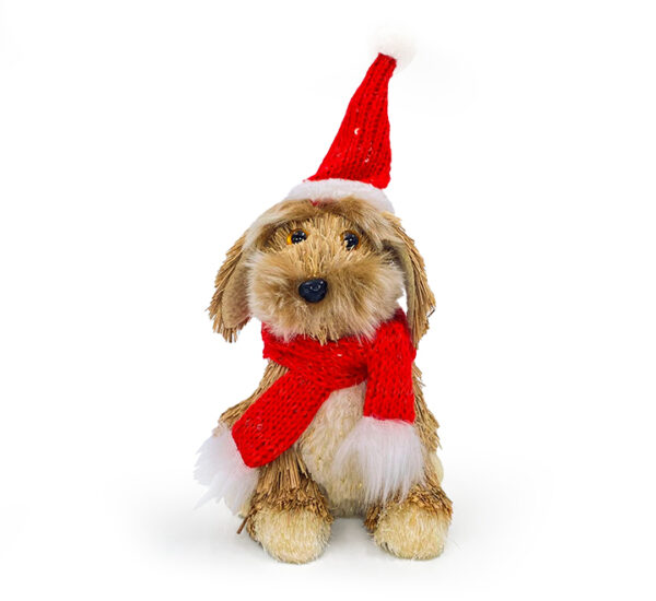 Muñeco perro navidad 16cm Con movimiento musical STN